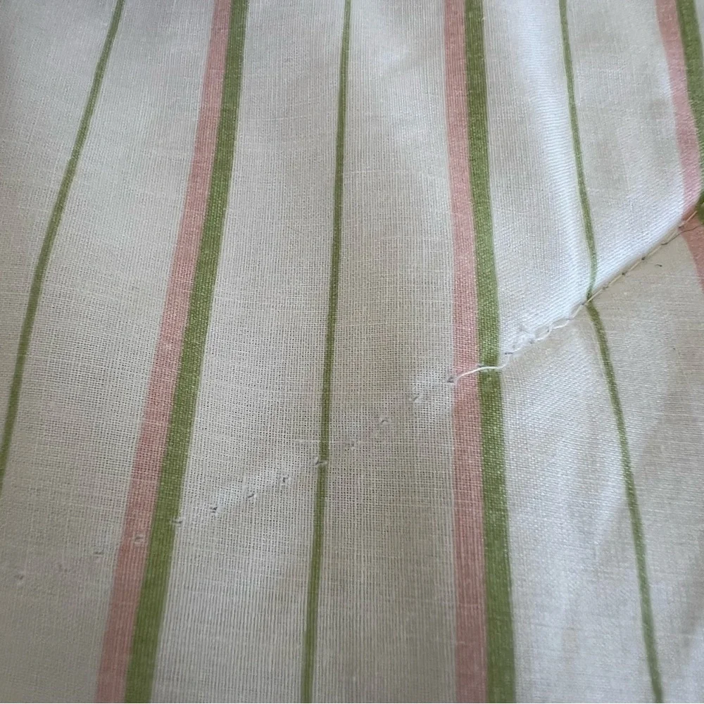 VTG 90s Laura Ashley Reversible Ruffled Twin Comforter Cottage Floral Stripe USA